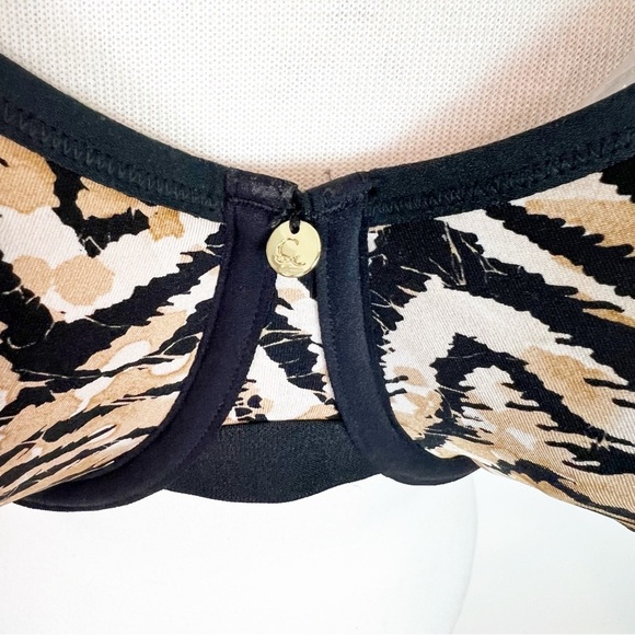 CACIQUE LANE BRYANT TIGER STRIPE UNDERWIRE BRA DEMI UNLINED WOMENS SZ 42DD - Picture 7 of 11